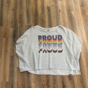 American Eagle Pride Sweatshirt O/S Crop with Rainbow Accents